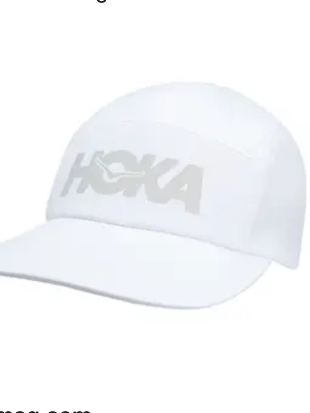 Hoka Hat One One White Performance Running Cap Reflective Logo Time to Fly OSFM